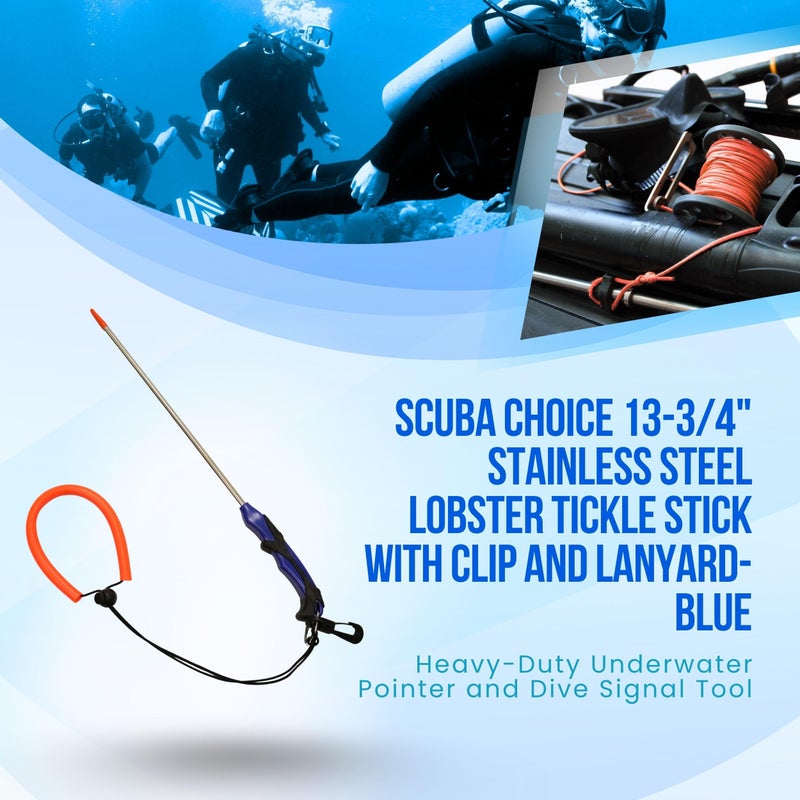 Scuba Choice Lobster Tickle Stick â€“ Stainless Steel Diving Tool with Molded Grip, Swivel Hook & Lanyard â€“ Perfect for Lobster Hunting & Spearfishing â€“ 13-3/4" Length, 6.3mm Diameter (Blue) - Image 5